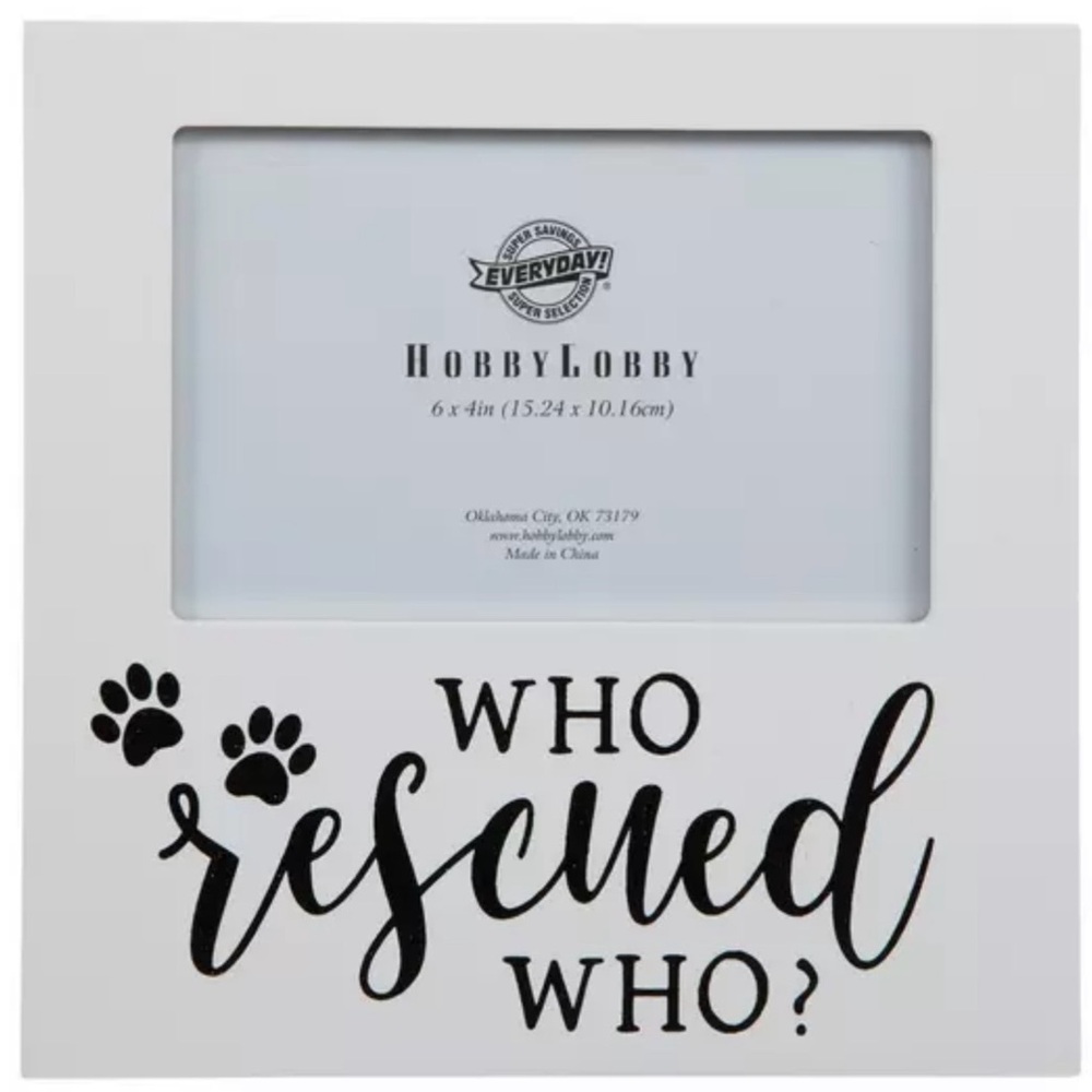 Picture Frame/Wall Hanging~Who Rescued Who~New